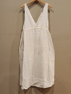 Shade & Shore White Gauze Midi Cover Up Dress Women's Medium Beach